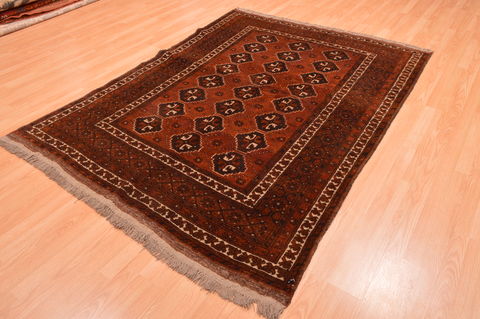 Baluch Brown Hand Knotted 56 X 75 Area Rug 100-89776 Image 2