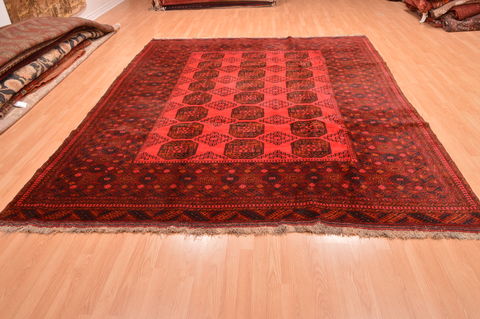 Khan Mohammadi Red Hand Knotted 87 X 108 Area Rug 100-89778 Image 1