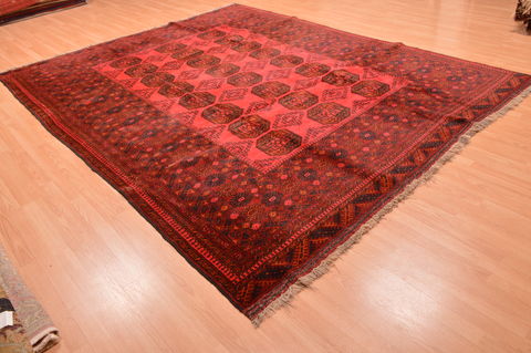 Khan Mohammadi Red Hand Knotted 87 X 108 Area Rug 100-89778 Image 3