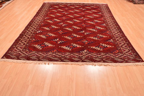 Khan Mohammadi Red Hand Knotted 72 X 92 Area Rug 100-89780 Image 1