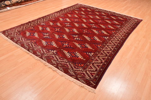 Khan Mohammadi Red Hand Knotted 72 X 92 Area Rug 100-89780 Image 2