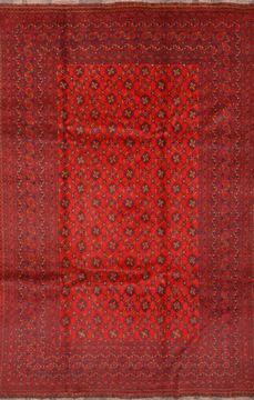 Khan Mohammadi Red Hand Knotted 6'6" X 9'9"  Area Rug 100-89781