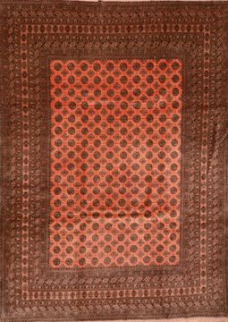 Afghan Khan Mohammadi Brown Rectangle 8x11 ft Wool Carpet 89784