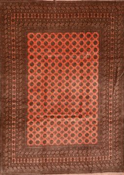 Afghan Khan Mohammadi Brown Rectangle 8x11 ft Wool Carpet 89784