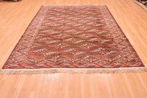 Yamouth Brown Square Hand Knotted 610 X 81 Area Rug 100-89786 Image 4