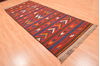 Kilim Red Runner Hand Knotted 42 X 107  Area Rug 100-89789 Thumb 1
