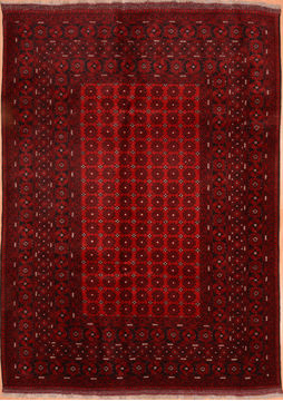 Afghan Khan Mohammadi Red Rectangle 6x9 ft Wool Carpet 89791