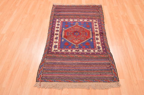 Baluch Blue Hand Knotted 30 X 47 Area Rug 100-89796 Image 4