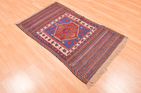 Baluch Blue Hand Knotted 30 X 47 Area Rug 100-89796 Image 6