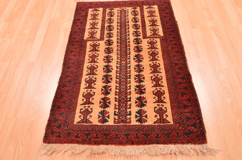 Baluch Beige Hand Knotted 29 X 46 Area Rug 100-89799 Image 1