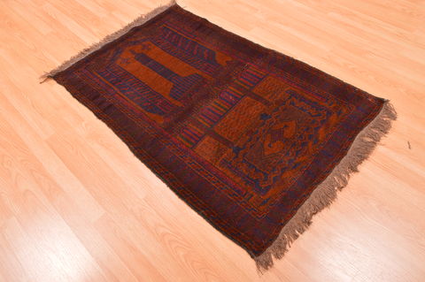 Baluch Brown Hand Knotted 30 X 47 Area Rug 100-89800 Image 3