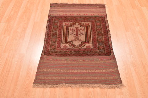 Baluch Beige Hand Knotted 26 X 40 Area Rug 100-89801 Image 1