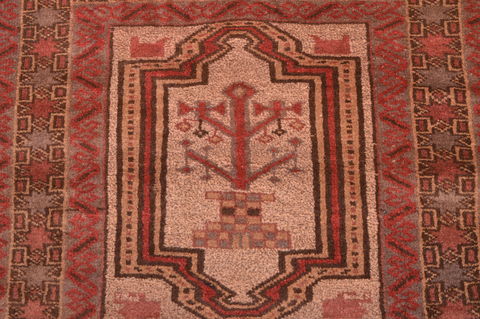 Baluch Beige Hand Knotted 26 X 40 Area Rug 100-89801 Image 7