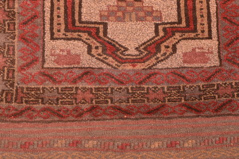 Baluch Beige Hand Knotted 26 X 40 Area Rug 100-89801 Image 8