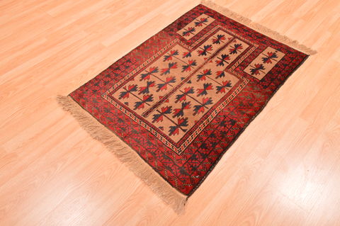 Baluch Beige Hand Knotted 30 X 47 Area Rug 100-89805 Image 2
