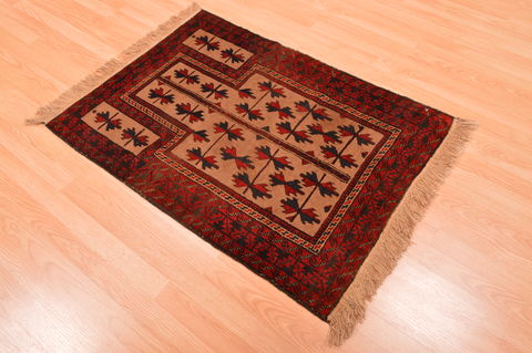 Baluch Beige Hand Knotted 30 X 47 Area Rug 100-89805 Image 3