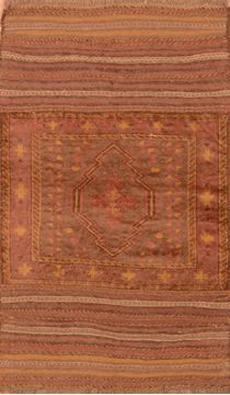Afghan Baluch Brown Rectangle 3x4 ft Wool Carpet 89810
