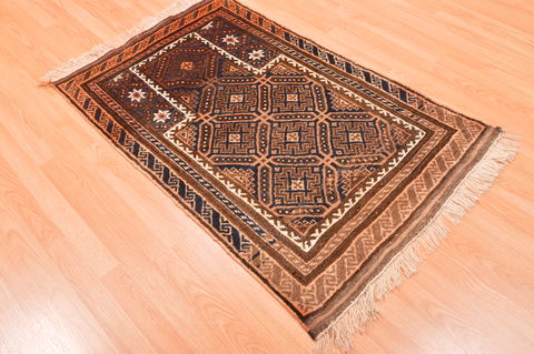 Baluch Brown Hand Knotted 210 X 45 Area Rug 100-89812 Image 3