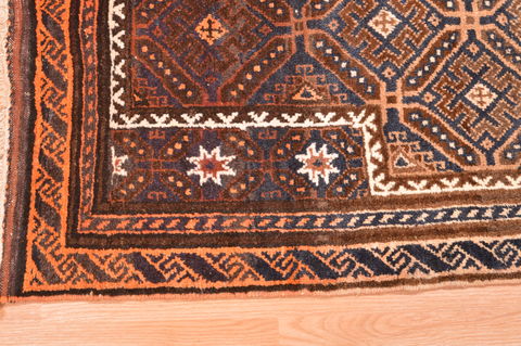 Baluch Brown Hand Knotted 210 X 45 Area Rug 100-89812 Image 4