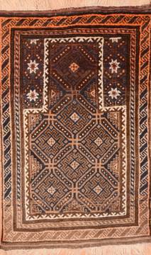 Baluch Brown Hand Knotted 2'10" X 4'5"  Area Rug 100-89812