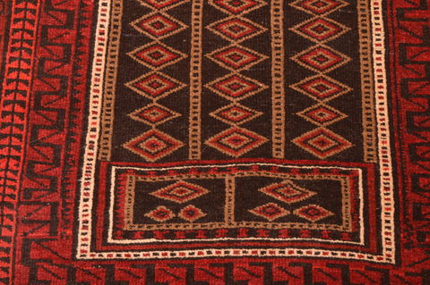 Baluch Brown Hand Knotted 28 X 39 Area Rug 100-89813 Image 10