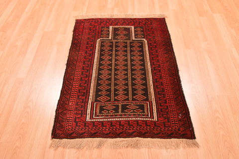 Baluch Brown Hand Knotted 28 X 39 Area Rug 100-89813 Image 1