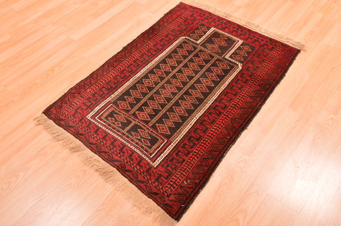 Baluch Brown Hand Knotted 28 X 39 Area Rug 100-89813 Image 2