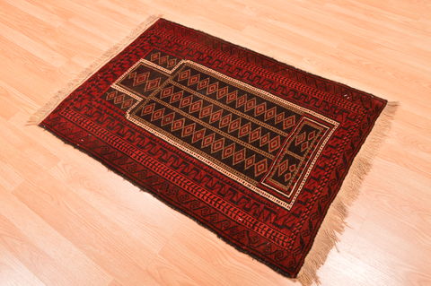 Baluch Brown Hand Knotted 28 X 39 Area Rug 100-89813 Image 3