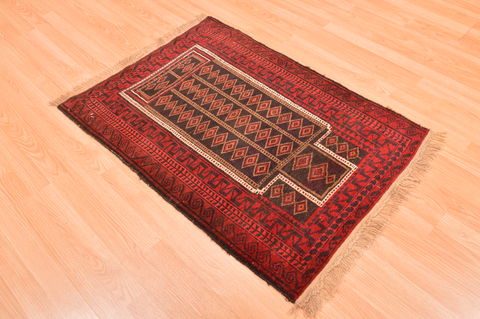 Baluch Brown Hand Knotted 28 X 39 Area Rug 100-89813 Image 5