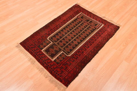 Baluch Brown Hand Knotted 28 X 39 Area Rug 100-89813 Image 6