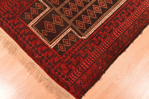 Baluch Brown Hand Knotted 28 X 39 Area Rug 100-89813 Image 7