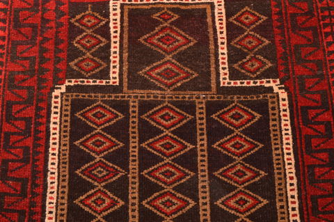 Baluch Brown Hand Knotted 28 X 39 Area Rug 100-89813 Image 9