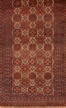 Afghan Baluch Beige Rectangle 3x5 ft Wool Carpet 89817