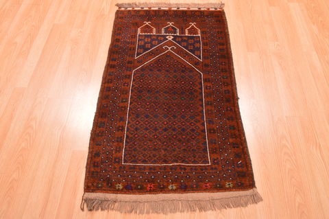 Baluch Brown Hand Knotted 23 X 41 Area Rug 100-89822 Image 1
