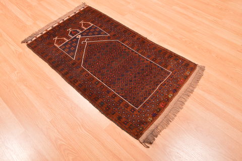 Baluch Brown Hand Knotted 23 X 41 Area Rug 100-89822 Image 3