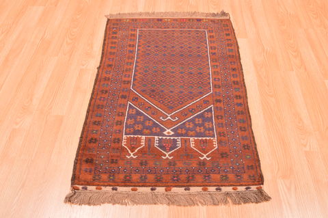 Baluch Brown Hand Knotted 23 X 41 Area Rug 100-89822 Image 7
