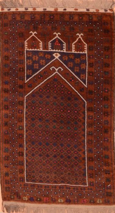 Baluch Brown Hand Knotted 23 X 41 Area Rug 100-89822 Image 0