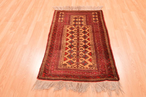 Baluch Beige Hand Knotted 28 X 46 Area Rug 100-89825 Image 1