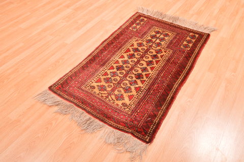 Baluch Beige Hand Knotted 28 X 46 Area Rug 100-89825 Image 2