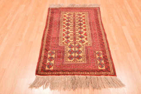 Baluch Beige Hand Knotted 28 X 46 Area Rug 100-89825 Image 4