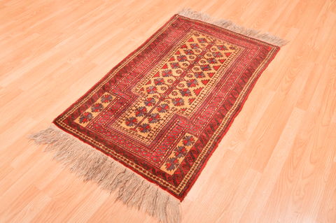 Baluch Beige Hand Knotted 28 X 46 Area Rug 100-89825 Image 6
