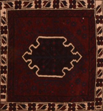 Afghan Baluch Red Rectangle 3x5 ft Wool Carpet 89829