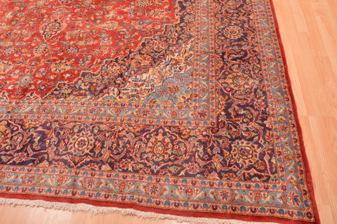 Kashan Red Hand Knotted 101 X 140 Area Rug 100-89843 Image 10