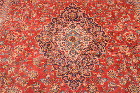 Kashan Red Hand Knotted 101 X 140 Area Rug 100-89843 Image 11