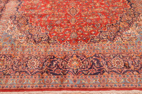 Kashan Red Hand Knotted 101 X 140 Area Rug 100-89843 Image 12