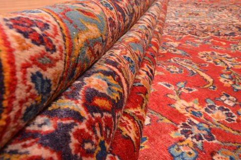 Kashan Red Hand Knotted 101 X 140 Area Rug 100-89843 Image 14
