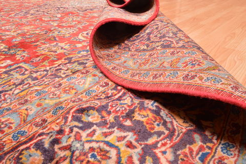 Kashan Red Hand Knotted 101 X 140 Area Rug 100-89843 Image 15