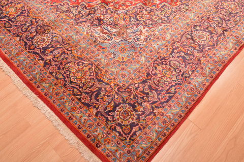 Kashan Red Hand Knotted 101 X 140 Area Rug 100-89843 Image 7