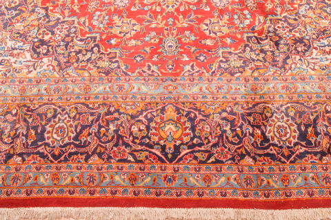 Kashan Red Hand Knotted 101 X 140 Area Rug 100-89843 Image 8