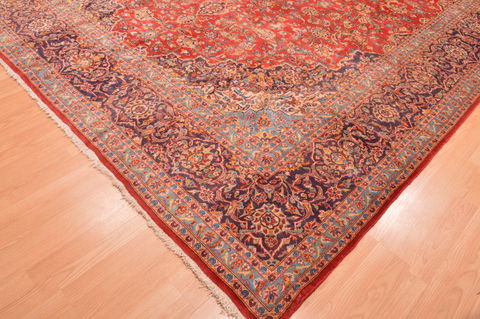 Kashan Red Hand Knotted 101 X 140 Area Rug 100-89843 Image 9